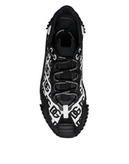 Dolce & Gabbana Black Logo Lace Up Low Top NS1 Sneakers Shoes