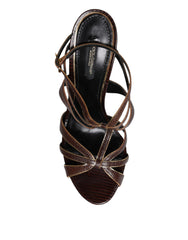 Dolce & Gabbana Bordeaux Ankle Strap Heels Sandals Shoes