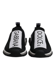 Dolce & Gabbana Black White Slip On Sorrento Sneakers Shoes
