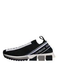 Dolce & Gabbana Black White Slip On Sorrento Sneakers Shoes