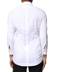 Dolce & Gabbana White GOLD Cotton Long Sleeves Men Dress Shirt