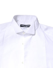 Dolce & Gabbana White GOLD CottonPoplin Bib Formal Dress Shirt