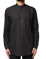 Dolce & Gabbana Black Cotton Button Down Men Casual Shirt