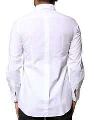Dolce & Gabbana White Cotton Poplin Bib Formal Dress Shirt