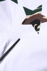 Dolce & Gabbana White Camouflage Stars Crew Neck T-shirt