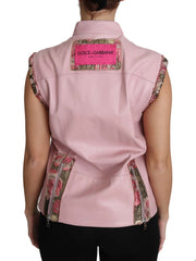 Dolce & Gabbana Stunning Pink Sleeveless Leather Vest