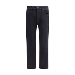 Saint Laurent Black Cotton Straight-Leg Jeans