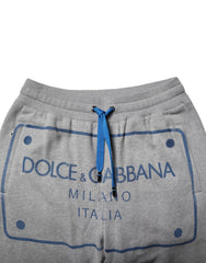 Dolce & Gabbana Gray Logo Cotton Men Jogger Sweatpants Pants