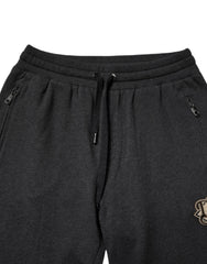 Dolce & Gabbana Dark Gray Logo Cotton Jogger Sweatpants Pants