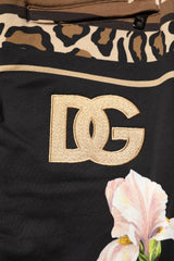 Dolce & Gabbana Black Floral Cotton Jogger Sweatpants Pants
