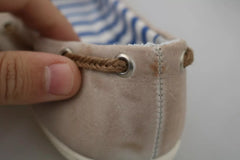 Pantofola D'Oro Beige Suede Lace Bow Loafers Ballet Flat Shoes