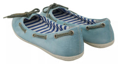 Pantofola D'Oro Sky Blue Suede Lace Bow Loafers Ballet Flat Shoes