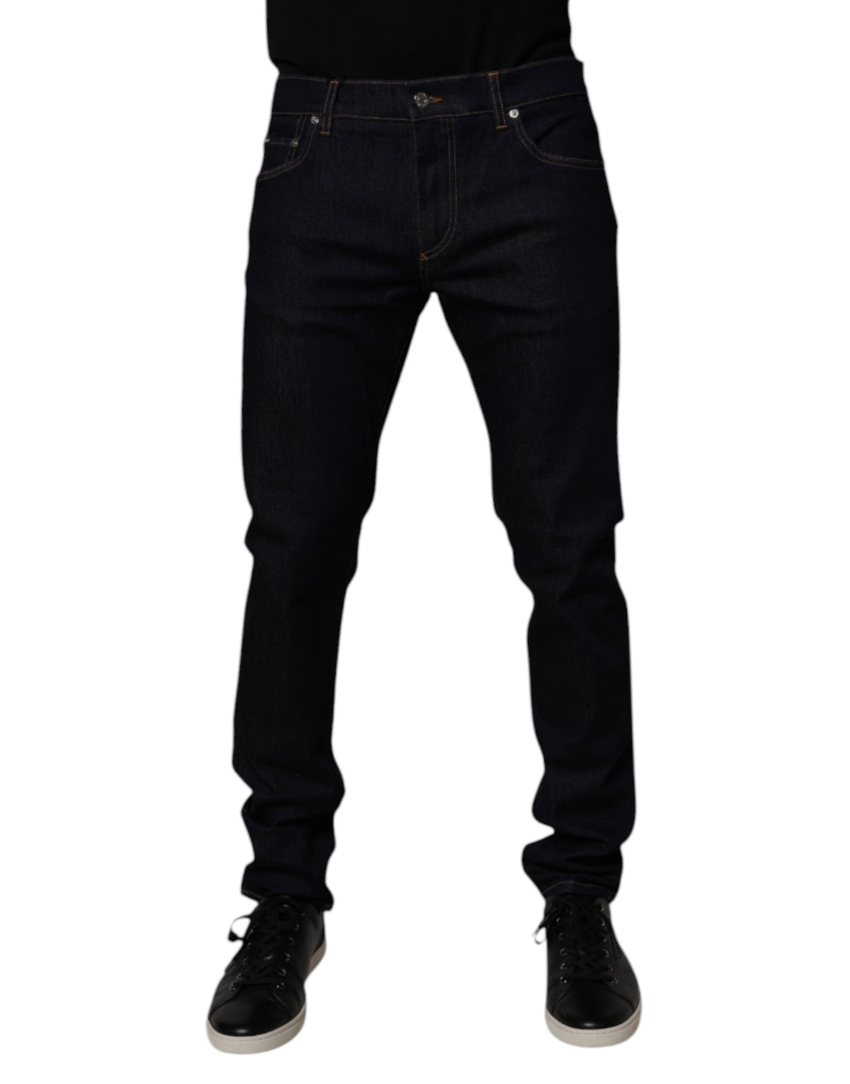 Dolce & Gabbana Black Cotton Stretch Men Skinny Denim Jeans