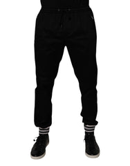 Dolce & Gabbana Black Cotton Stretch Jogger Sweatpants Pants