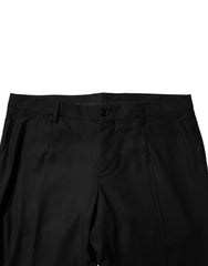 Dolce & Gabbana Black Virgin Wool MenSkinny Dress Formal Pants