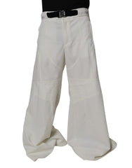 Dolce & Gabbana White Mid Waist Wide Leg Pants