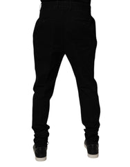 Dolce & Gabbana Black Cotton Stretch Skinny Pants