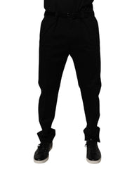 Dolce & Gabbana Black Cotton Men Skinny Dress Formal Pants