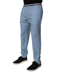 Dolce & Gabbana Blue Cotton Stretch Chino Pants