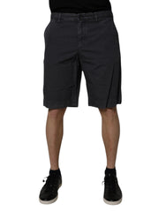Dolce & Gabbana Dark Gray Cotton Mid Waist Men Bermuda Shorts