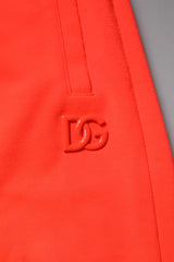 Dolce & Gabbana Red Polyester Mid Waist Men Bermuda Shorts