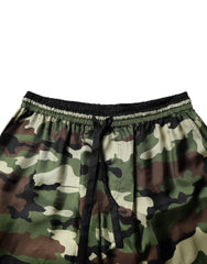 Dolce & Gabbana Multicolor Camouflage Silk Mid Waist Bermuda Shorts