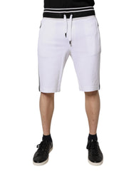 Dolce & Gabbana White King Cotton Bermuda Sweatshorts Shorts
