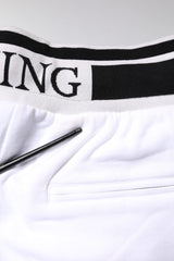 Dolce & Gabbana White King Cotton Bermuda Sweatshorts Shorts