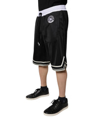 Dolce & Gabbana Black White Men Bermuda Sweatshorts Shorts