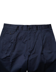 Dolce & Gabbana Dark Blue Cotton Mid Waist Men Bermuda Shorts