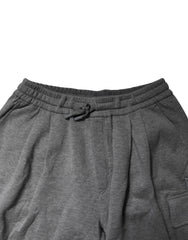 Dolce & Gabbana Gray Cotton Cargo Bermuda Sweatshorts Shorts