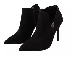 Steve Madden Black Suede Leather Stiletto Heels Boots Shoes