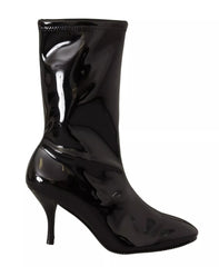Stuart Weitzman Black Patent Leather High Heels Boots Shoes