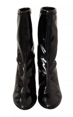 Stuart Weitzman Black Patent Leather High Heels Boots Shoes