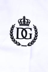 Dolce & Gabbana White Cotton Crown Collared Men Polo T-shirt