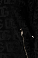 Dolce & Gabbana Black Logo Monogram Full Zip Bomber Jacket