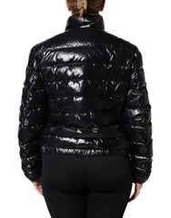 Dolce & Gabbana Black Logo Plaque Full Zip Puffer Jacket