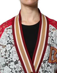 Dolce & Gabbana Multicolor Floral Lace Cardigan Sweater