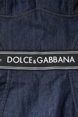 Dolce & Gabbana Blue Cotton Stretch Sleeveless Bodycon Denim Bodysuit