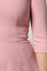 Dolce & Gabbana Pink A-line Flare Viscose 3/4 Sleeves Dress