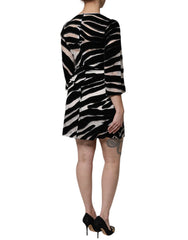 Dolce & Gabbana Black White Zebra A-line Sheath Mini Dress
