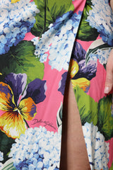 Dolce & Gabbana Multicolor Floral Side Slit Midi Dress