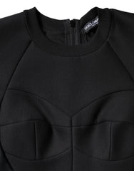 Dolce & Gabbana Black Cotton Long Sleeves A-line Mini Dress