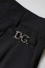 Dolce & Gabbana Black Polyester High Waist Dress Pants