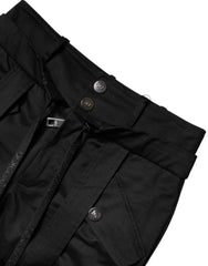 Dolce & Gabbana Black Cotton High Waist Cargo Pants