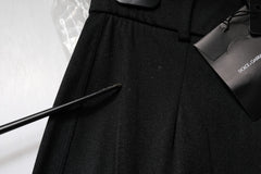 Dolce & Gabbana Black Nylon High Waist Slim Fit Pants