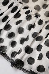 Dolce & Gabbana White Black Polka Dots Knee Length Skirt