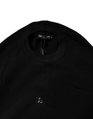 Dolce & Gabbana Black Cotton Crew Neck Sweatshirt Sweater
