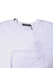 Dolce & Gabbana White Cotton Crew Neck Cropped T-shirt Top