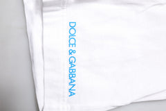 Dolce & Gabbana White Graphic Print Cotton Crew Neck T-shirt